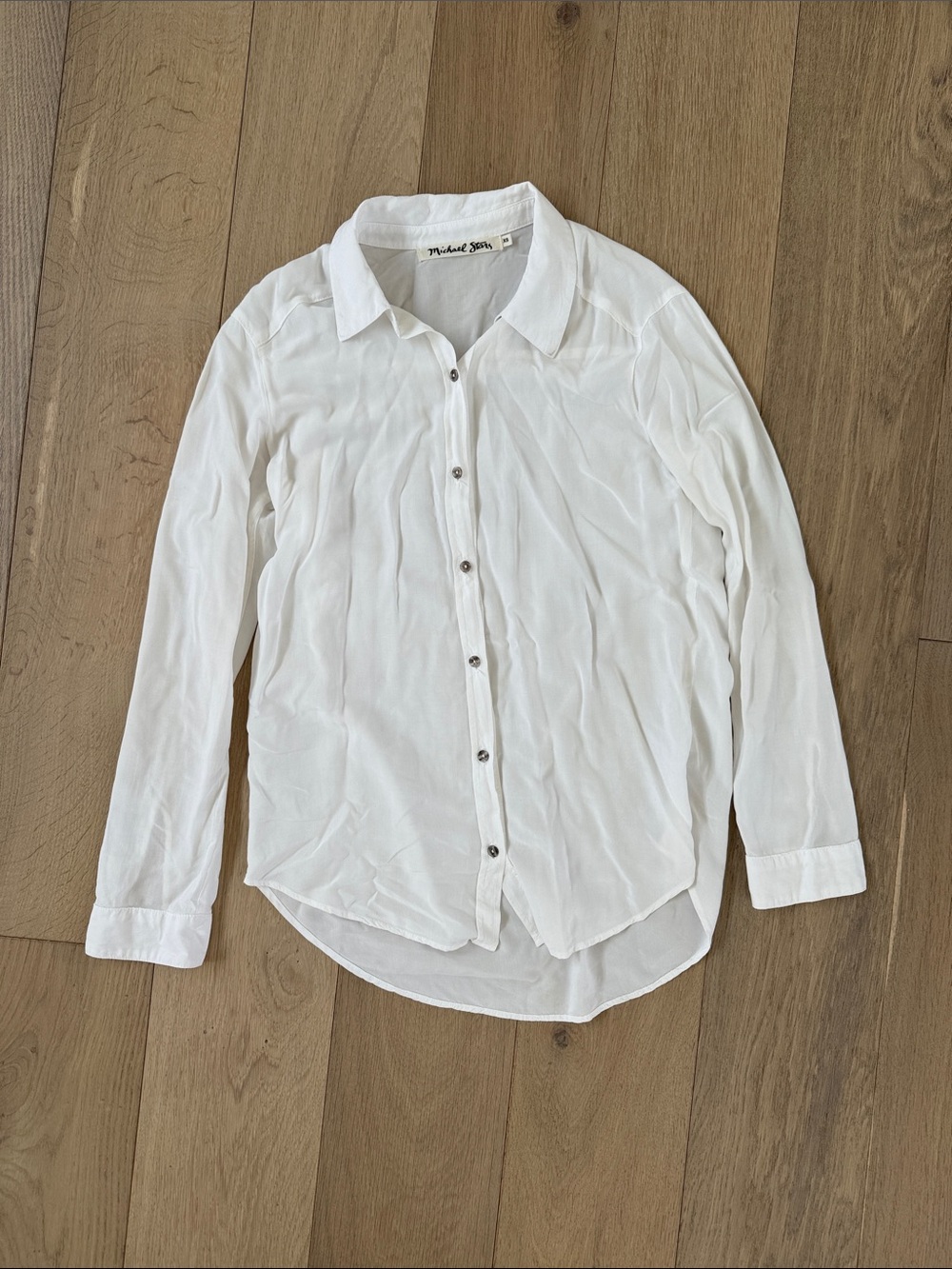Michael Stars White Collared Button Shirt XS